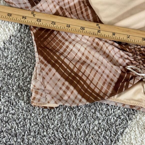 Princess Polly Top Womens Size 6 Lucille Crop Chiffon Y2K check Ruched 90s 00s - Picture 11 of 14